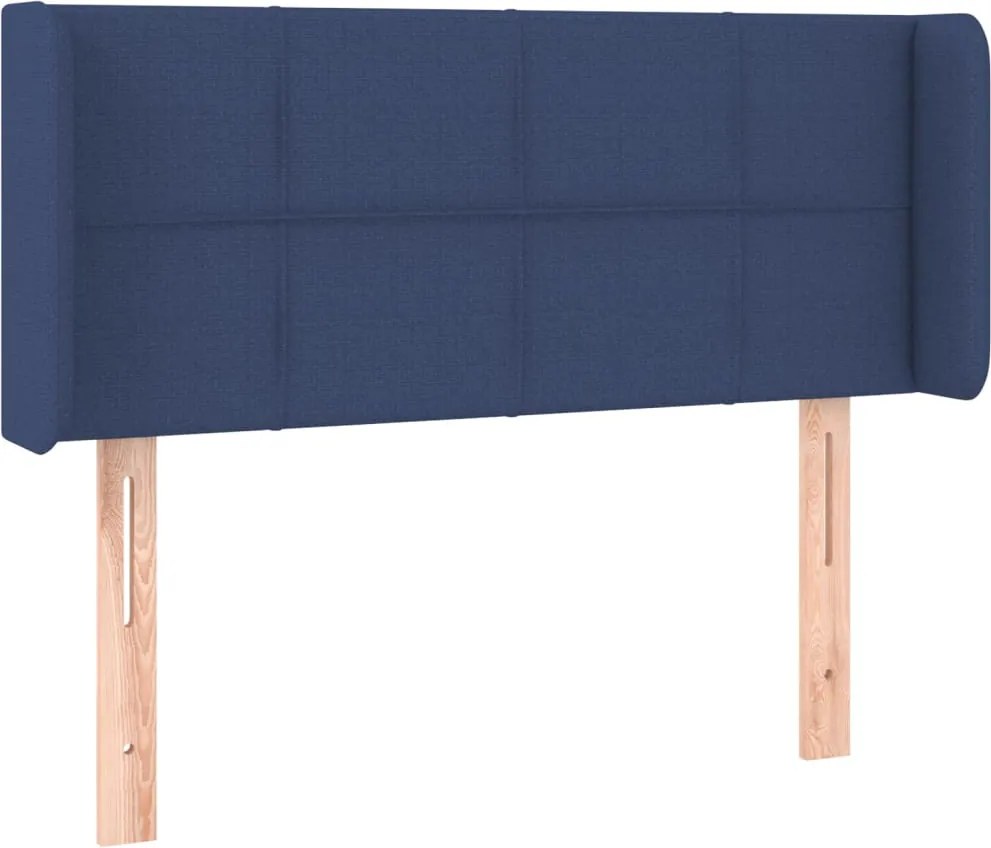 vidaXL Tăblie de pat cu aripioare albastru 83x16x78/88 cm textil