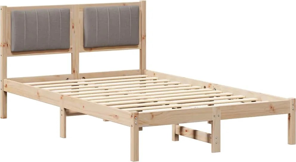 vidaXL Cadru de pat cu tăblie tapițată Gri taupe 120 x 200 cm