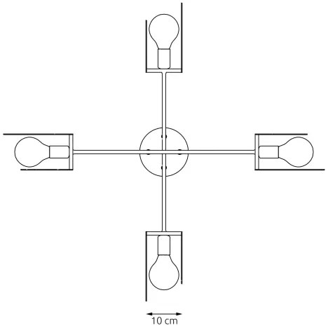 Lustră pe cablu XOTIC 4xE27/15W/230V negru