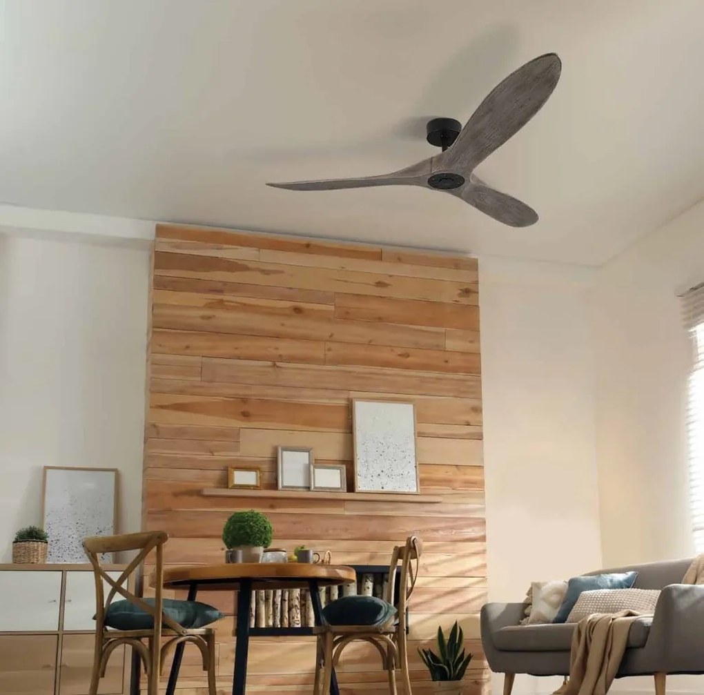 Ventilator de tavan cu telecomanda Louwis lemn negru