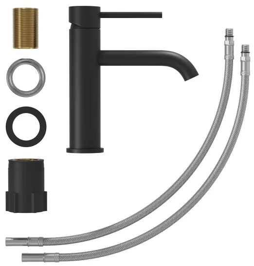 Baterie pentru lavoar SOVANG, 18,3 cm, negru mat