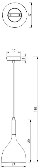 Lustră pe cablu NOAK 1xE27/60W/230V neagră/aurie