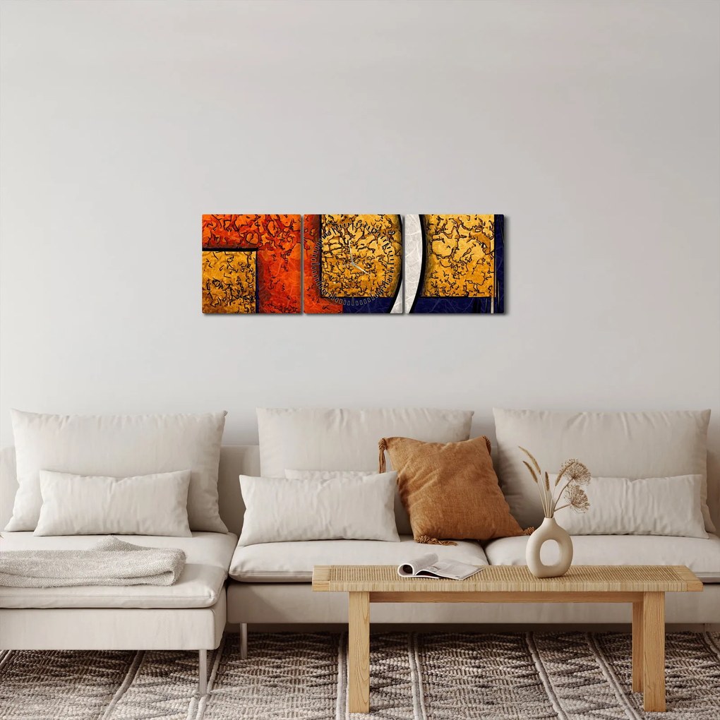 Tablou abstract (cu ceas) (90x30 cm)