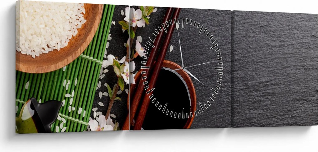 Tablou - Sushi (cu ceas) (90x30 cm)