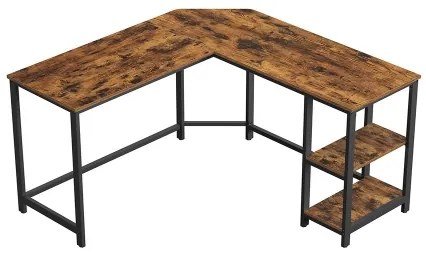 Birou colțar SOLEA maro/negru