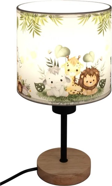 Brilagi - Lampă de masă BOBO WOOD 1xE27/25W/230V stejar/negru/alb/verde/junglă