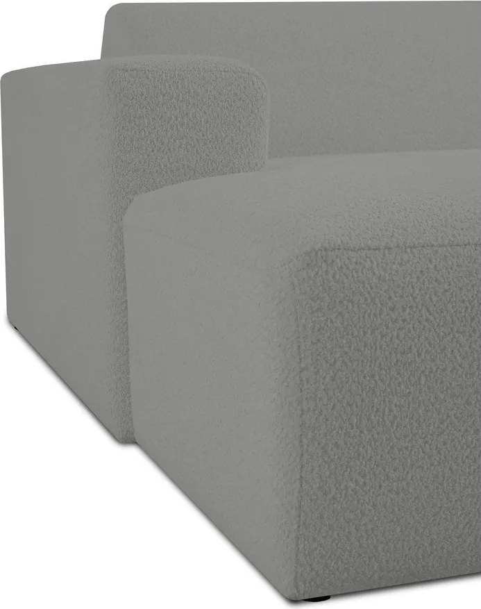 Modul pentru canapea gri cu tapițerie din stofă bouclé (cu colț pe partea stângă ) Roxy – Scandic