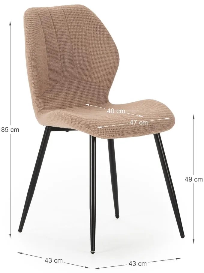 Scaune de dining în culoarea somonului 4 buc. Milu – Marckeric