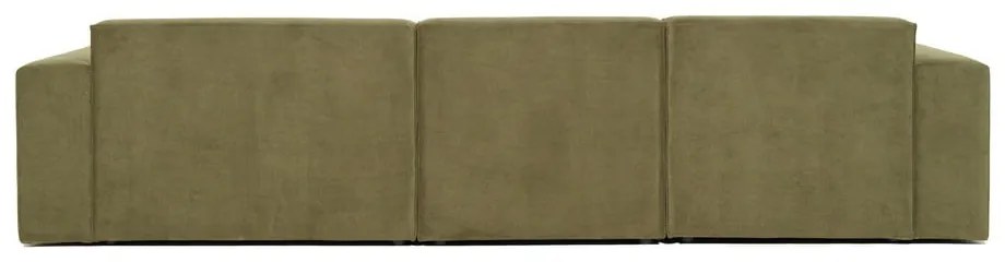 Colțar verde din catifea reiată (cu șezlong pe partea dreaptă) Sting - Scandic