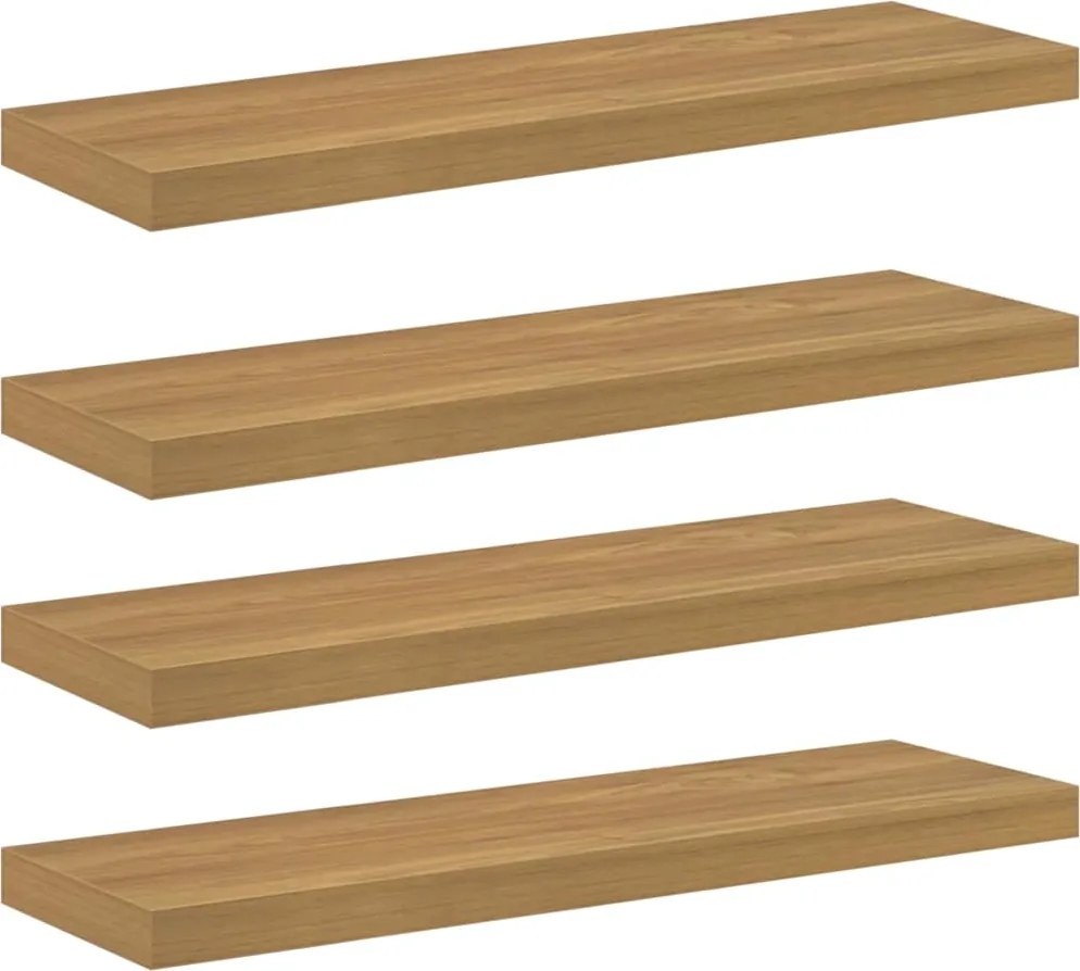 vidaXL Raft de perete 4 pcs Maro 90 x 23,5 x 4 cm Lemn compozit