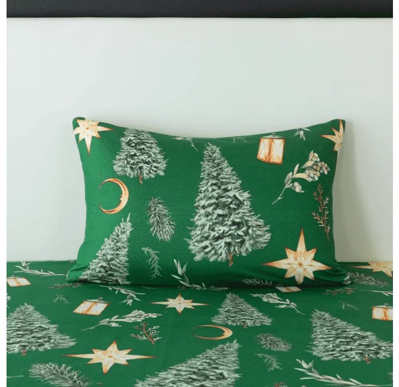 Fata de perna din microfibra GREEN CHRISTMAS 50x70 cm, verde