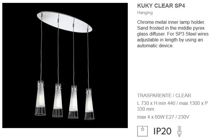 Pendul design italian KUKY CLEAR SP4 023038