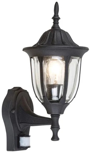 Rabalux 7837 - Aplică perete exterior cu senzor MILANO 1xE27/60W/230V IP43 negru