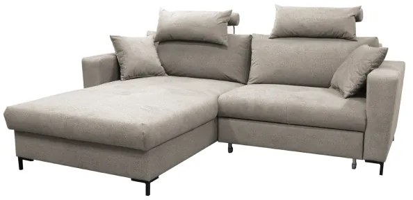 Colțar extensibil L HORTA, cu spațiu de depozitare, stânga, gri