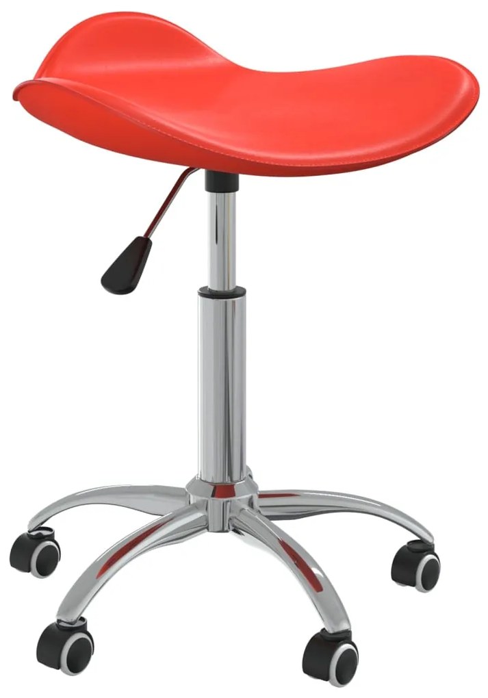 3088537 vidaXL Scaune de bucătărie pivotante, 4 buc., roșu, piele ecologică