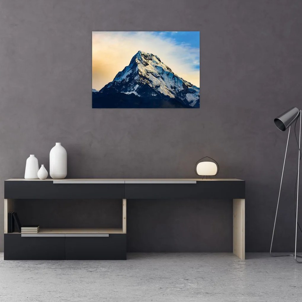 Tablou pe sticlă cu munții înzăpeziți, Nepal (70x50 cm)