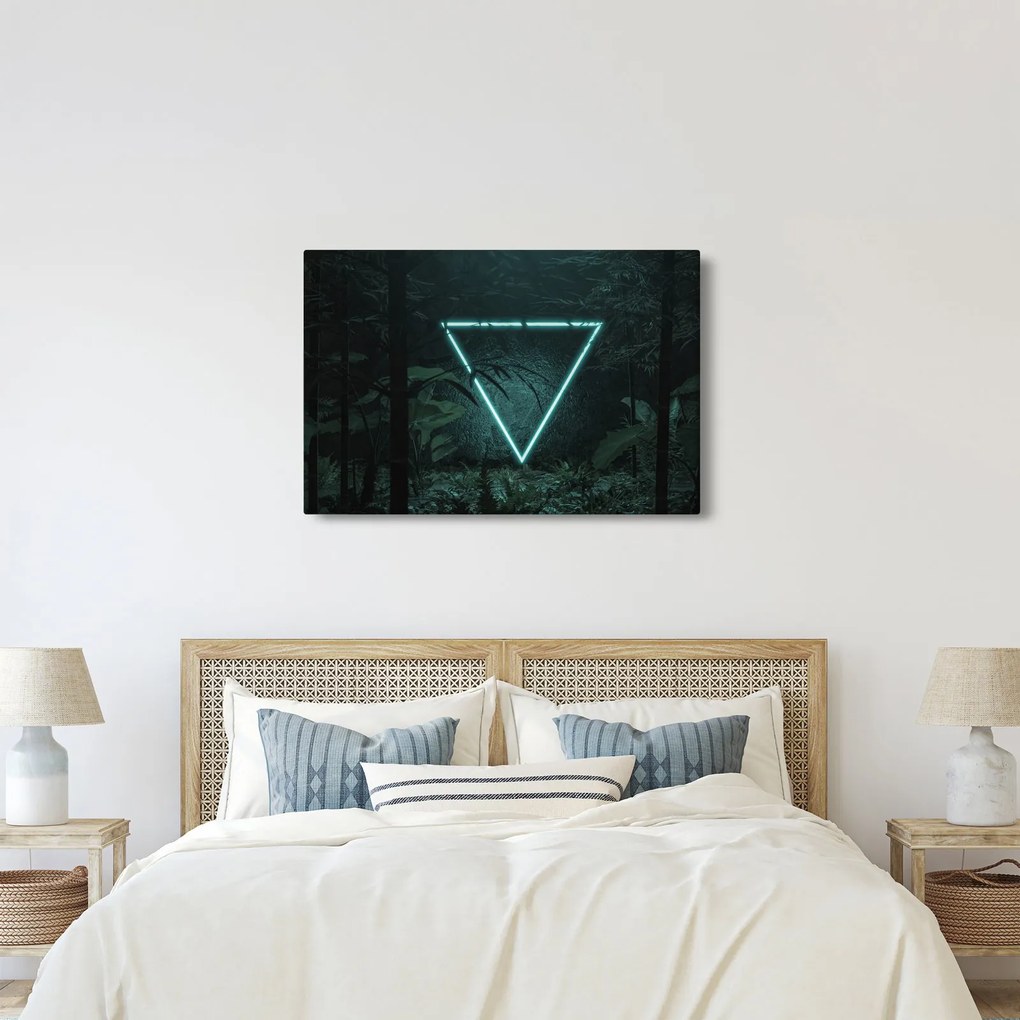 Tablou - Triunghi de neon în junglă (90x60 cm)