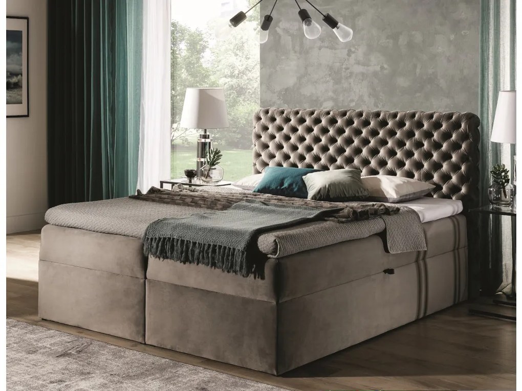 Expedo Pat tapitat boxspring MARCH + topper, 180x200, riviera 16