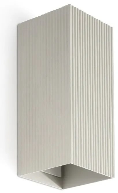 Aplica perete aluminiu striat gri, 2xGU10, LUNE square