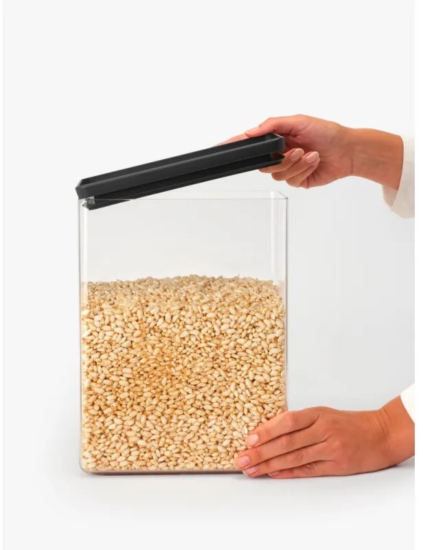 Cutie de depozitare Brabantia Tasty+ Stackable 1008877, 5,4 l, Sigiliu din silicon, Fara BPA, Gri închis