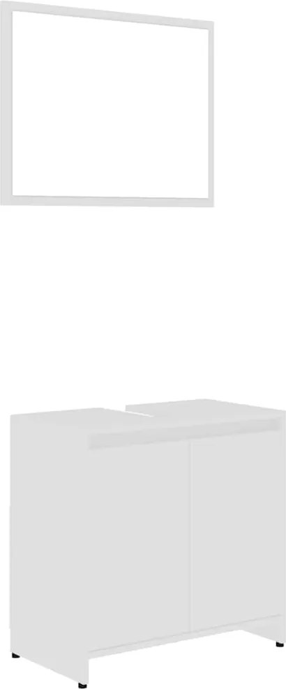 vidaXL Set mobilier de baie, alb, lemn prelucrat