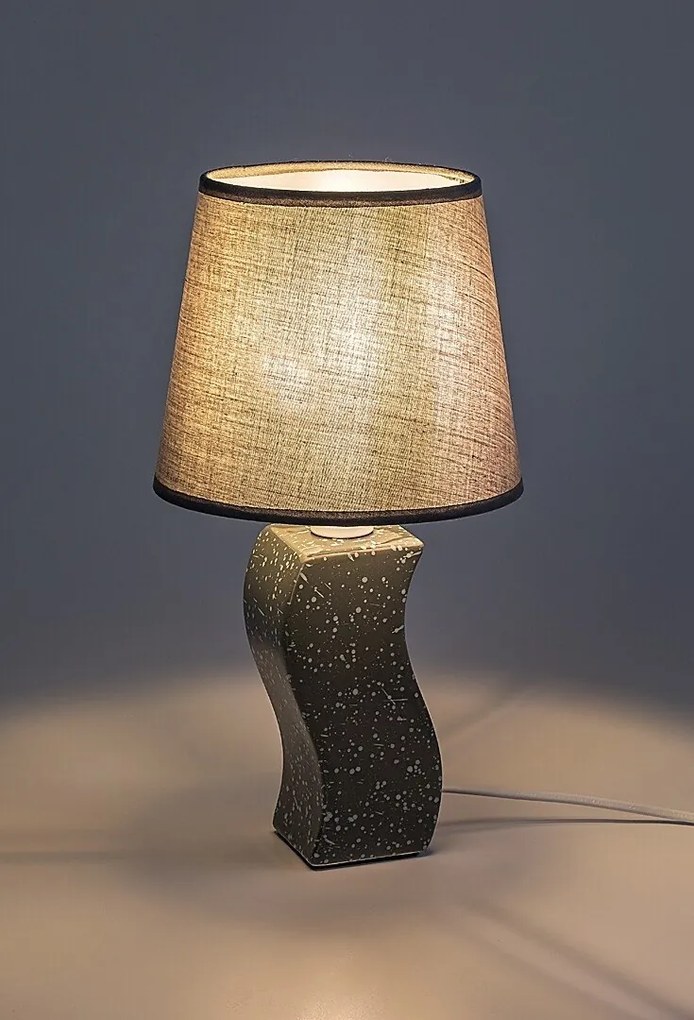 Lampa de masa ceramica gri abajur gri Dayami