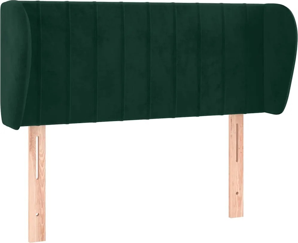 vidaXL Tăblie de pat cu aripioare verde închis 103x23x78/88 cm catifea