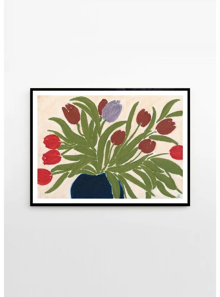 Poster 70x50 cm Tulips in a Blue Vase – Anine Cecilie Iversen – The Poster Club