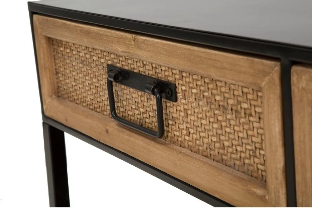 Comodă TV neagră/în culoare naturală din metal 95x38x38 cm Hanoi – Mauro Ferretti