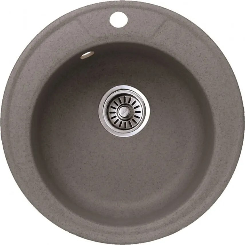 Chiuveta compozit Inter Ceramic finisaj granit gri 49 cm fara picurator