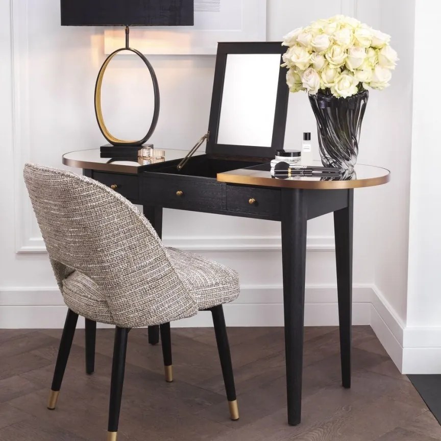 Masa de machiaj design elegant LUX Toulouse, gri carbune 114436 HZ