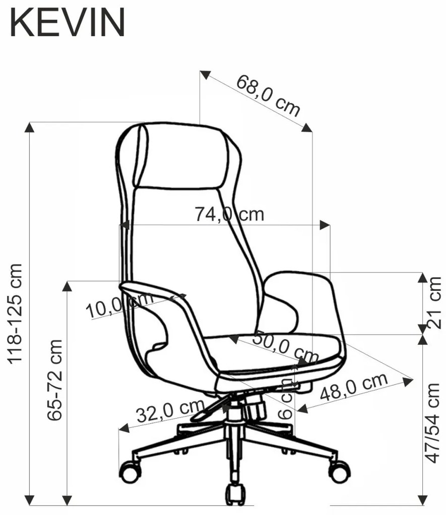Scaun de birou Kevin stofa gri cenusiu H125 cm