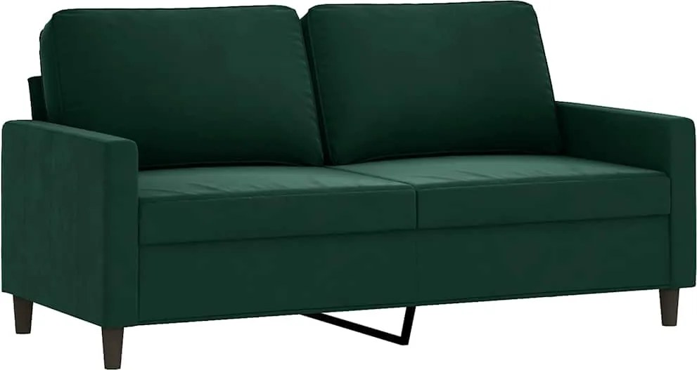 vidaXL Canapea cu 2 locuri, verde închis, 140 cm, catifea