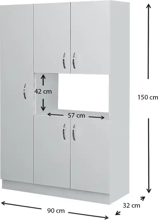 Dulap bucatarie alb cu  5 usi, SD001