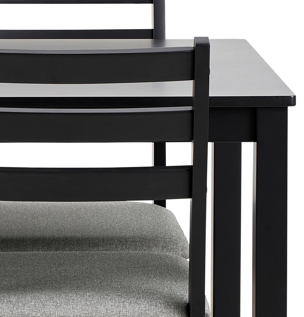 MAZZONI EXPORT Set TORINO masă + 4 scaune Negru/Gri deschis (material Sawana 21) - SET DE LEMN PENTRU BUCĂTĂRIE/SUFRAGERIE
