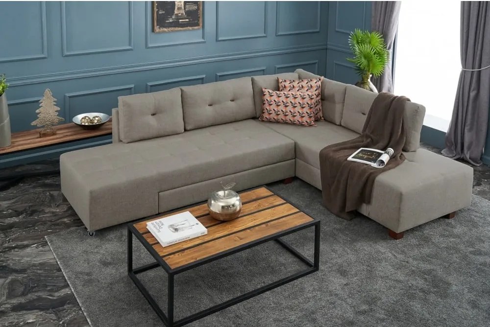 Colțar bej extensibil (colț pe partea dreaptă) Manama – Balcab Home