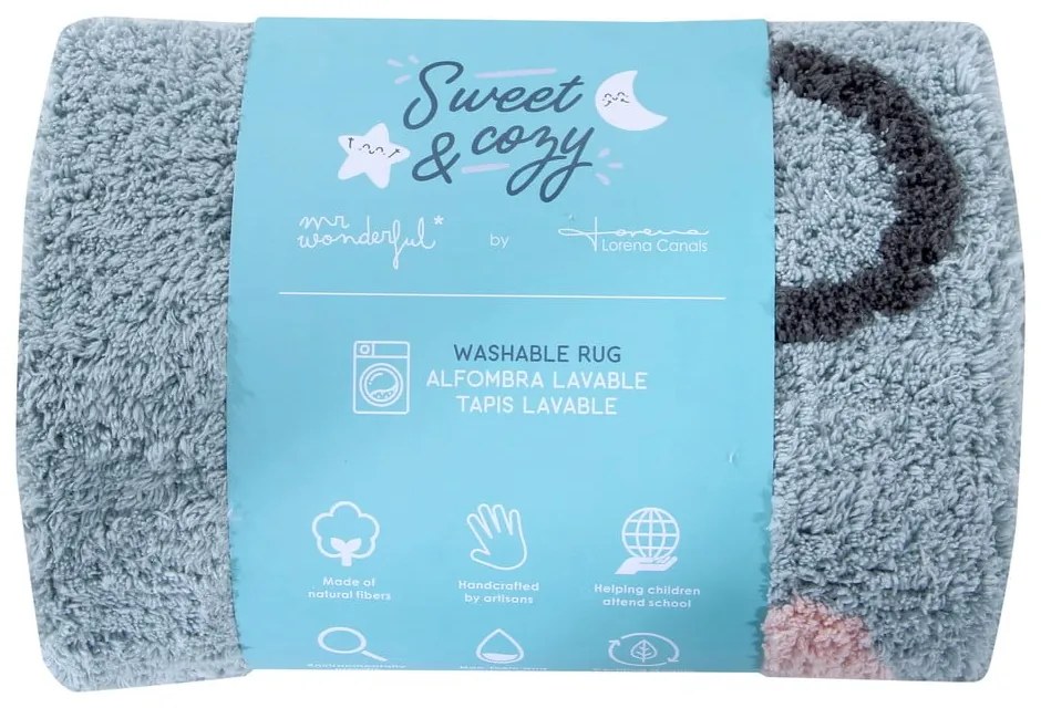 Covor pentru copii albastru lavabil/țesut manual din bumbac ø100 cm Big Big World – Lorena Canals