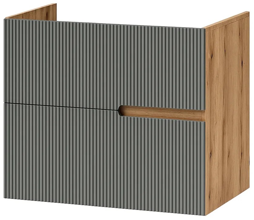 Mobilier pentru lavoar pe blat, finisaj riflat, 60 cm, verde Fluminia Malta 60 cm