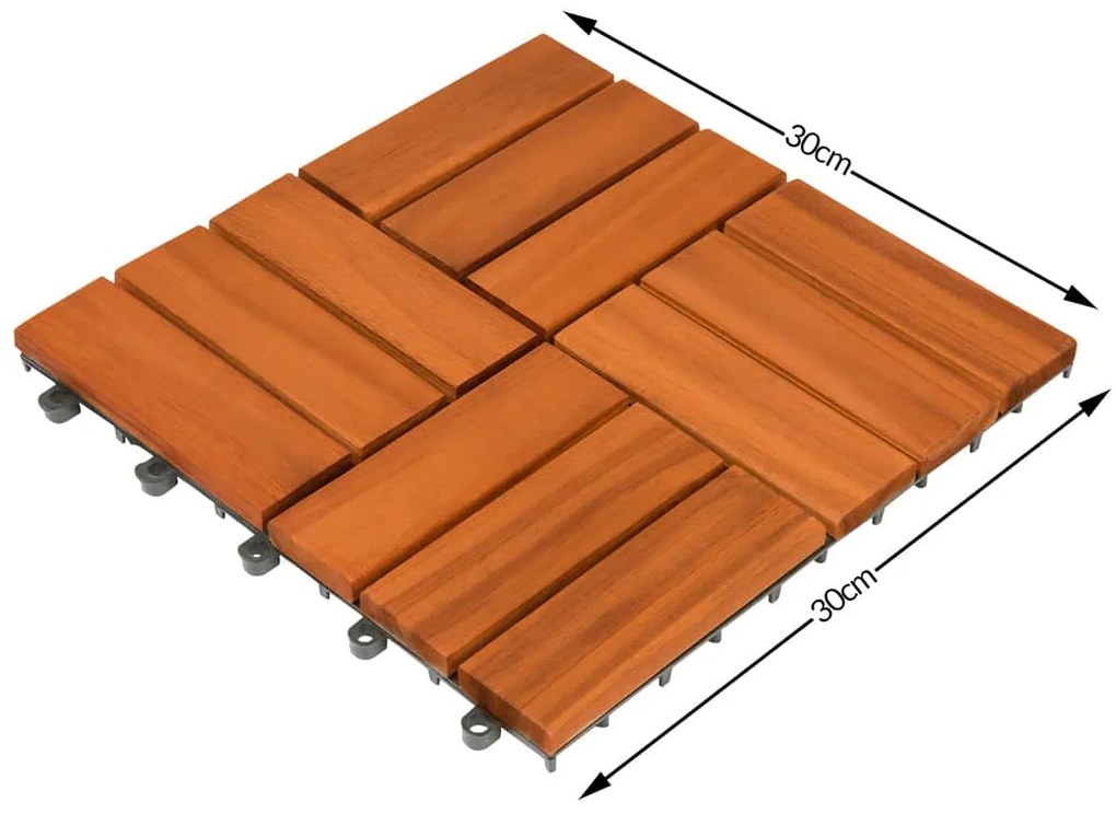 Deuba Tigla din lemn mozaic de salcam - set 11, 30x30cm