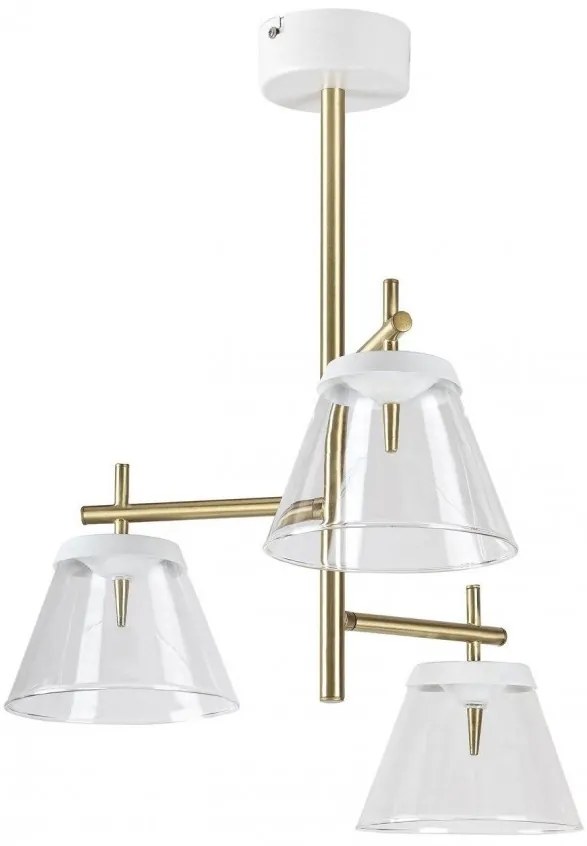 Lustra LED cu 3 brate din metal finisaj bronz si alb AVIANA 5031 RX