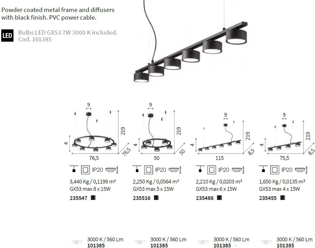 Lustra design modern MINOR LINEAR SP6 235486 IDL