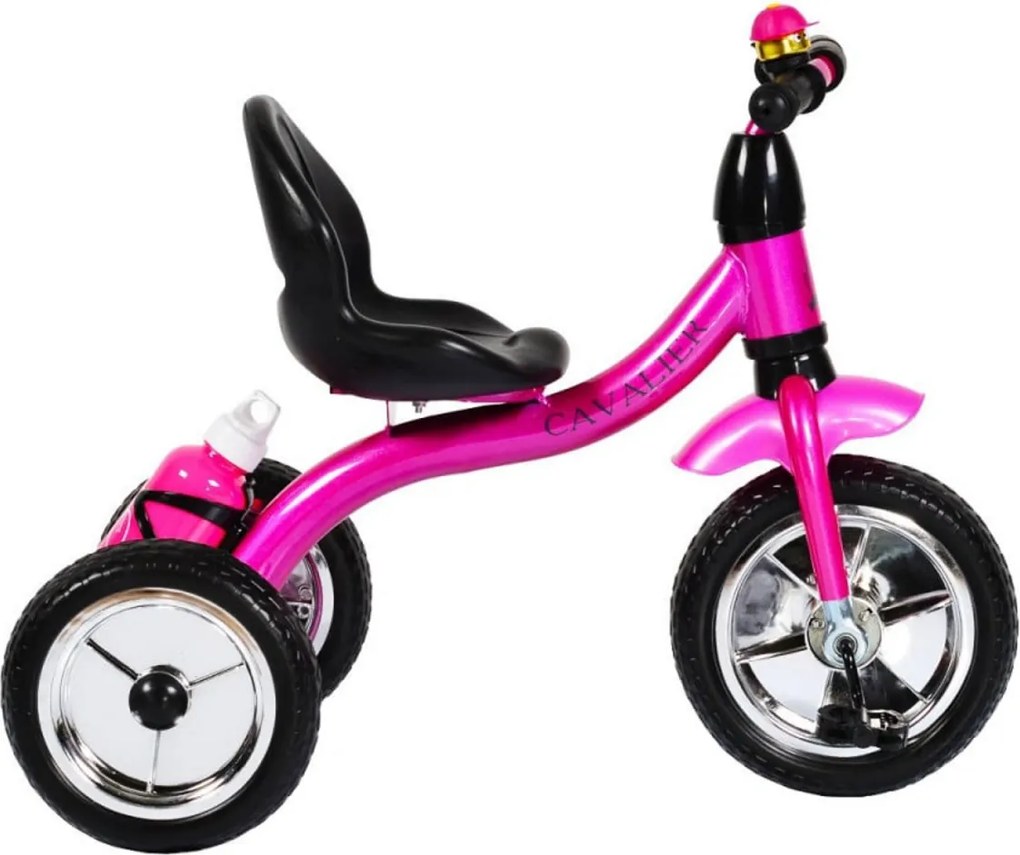 Tricicleta cu pedale NOVOKIDS™ Chavalier ,Cu sonerie si sticla de apa, max 20 kg, Roti din spuma cauciucata EVA, Cadru metalic, Dimensiuni 75X54X46