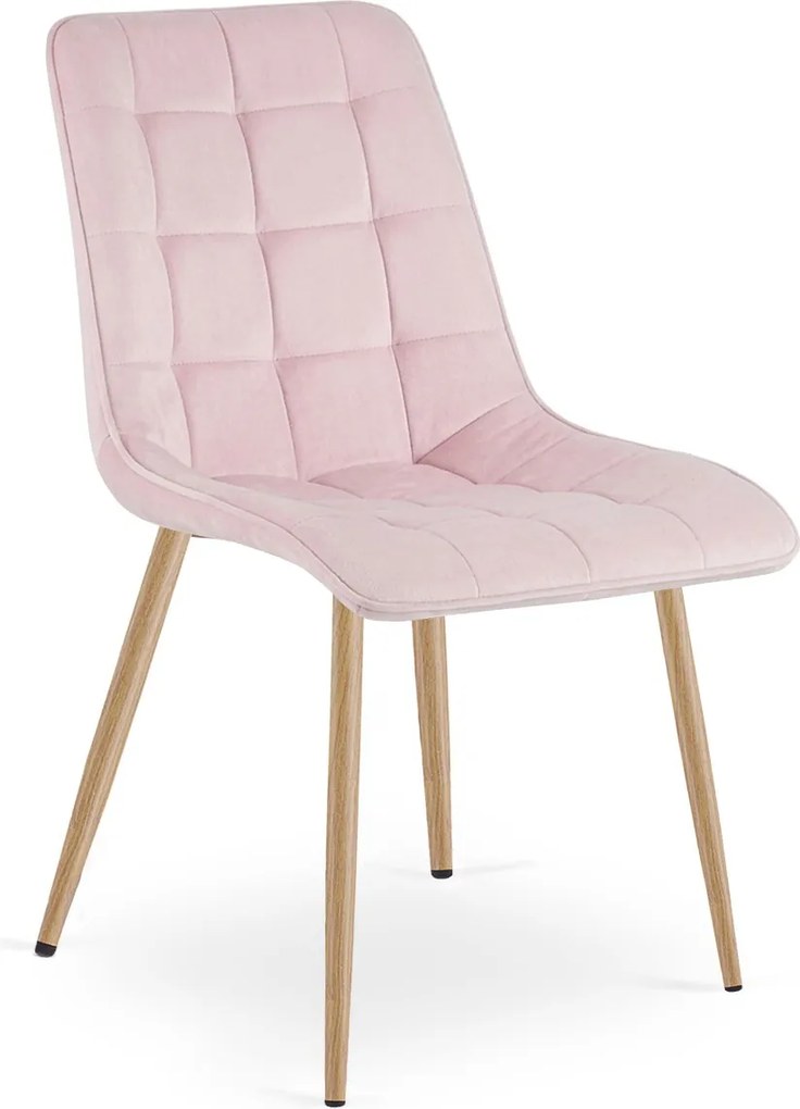 Scaun de masa SPLIT VELVET, roz deschis