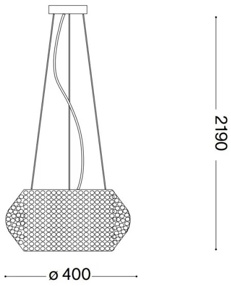 Lustră de cristal pe cablu Ideal Lux PASHA 6xE14/40W/230V d. 40 cm auriu