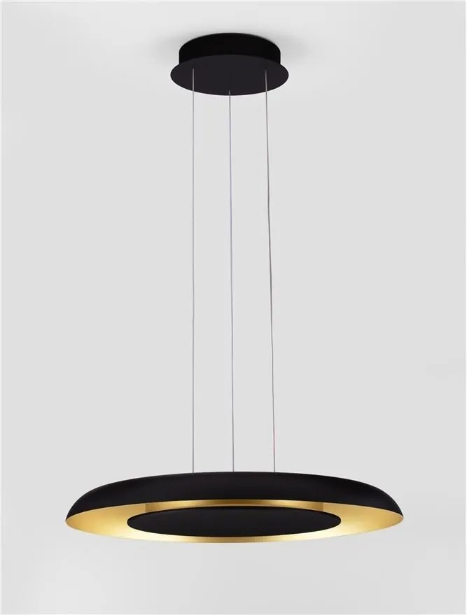 Lustra LED suspendata design modern EPOSI negru/auriu