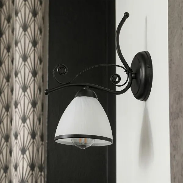 Aplica de perete RETRO 1x E27/60W/230V negru/alb