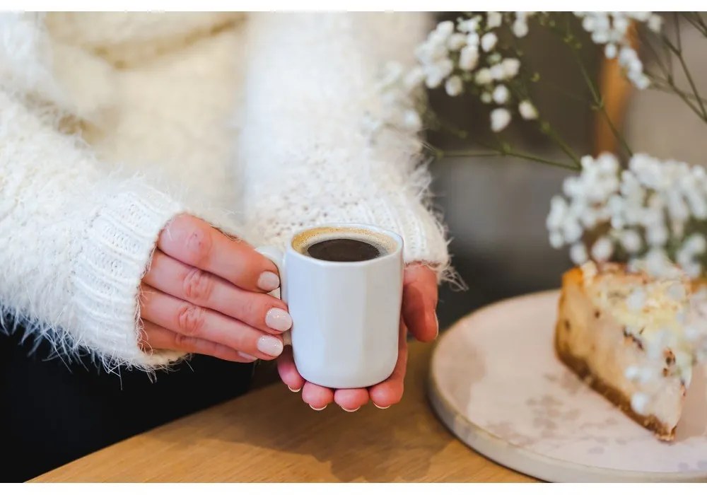 Căni albe 2 buc. pentru espresso din gresie 80 ml Fuori – Vialli Design