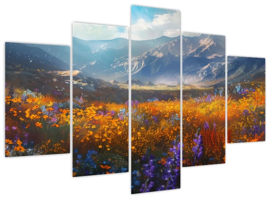 Tablou - Peisaj montan pictat II. (150x105 cm)