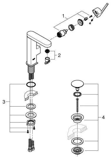GROHE 23872003 - Baterie pentru lavoar PLUS M, crom lucios