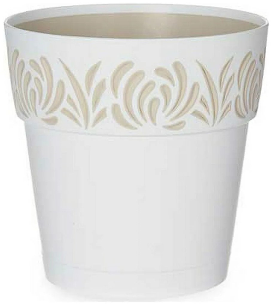 Ghiveci cu auto-udare gaia alb plastic (15 x 15 x 15 cm)